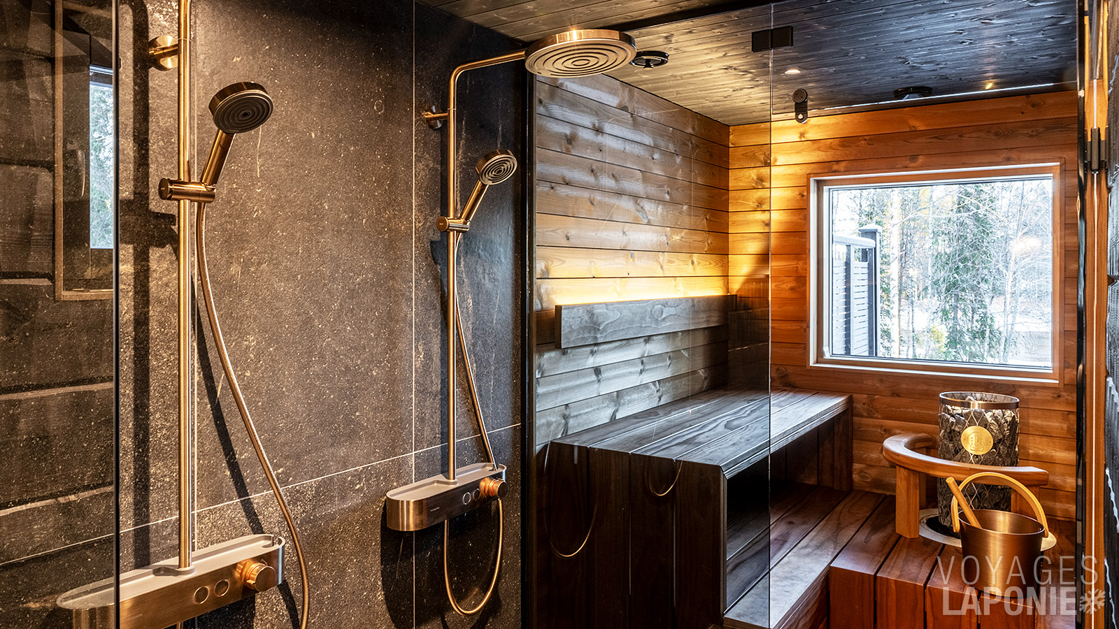 Chaque Lumo Lakeside Lodge dispose d’un sauna privé