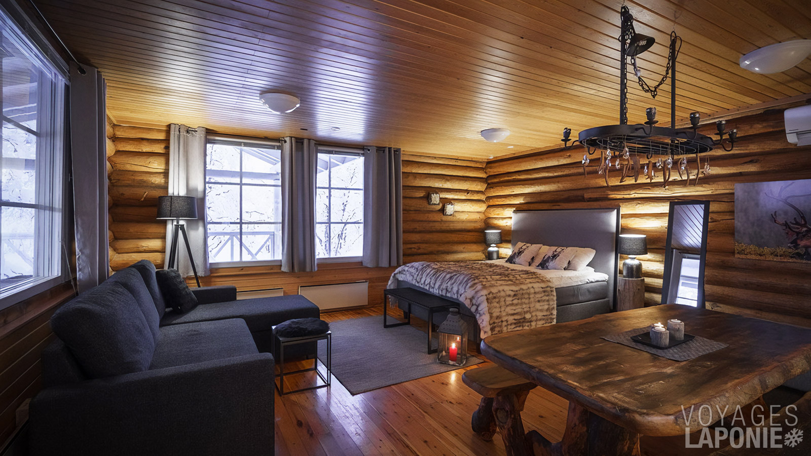 Les Riverside Suites luxueuses dégagent l’atmosphère de la Laponie et sont situées à côté du petit ruisseau qui traverse le domaine