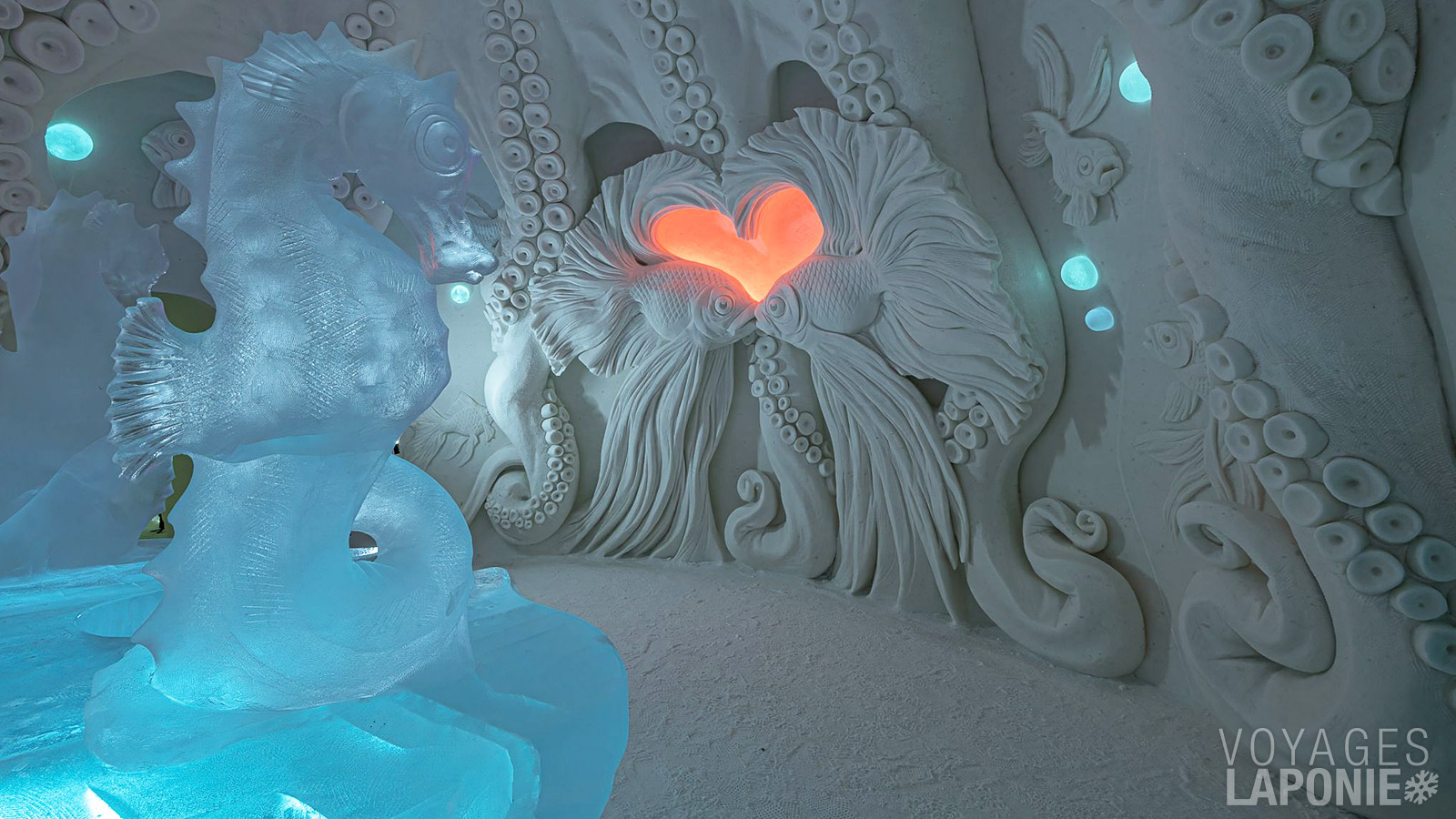Les différentes suites de glace du Snow Village sont de véritables chefs-d’œuvre réalisés par des artistes ou sculpteurs de glace talentueux