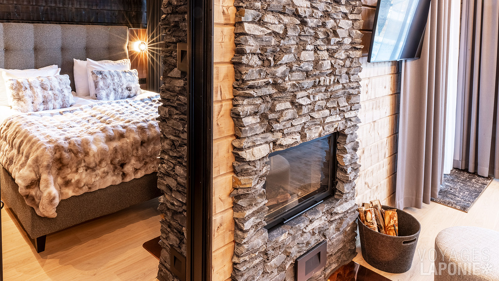 Les Lumo Lakeside Lodges sont également équipés d’une cheminée dans le séjour