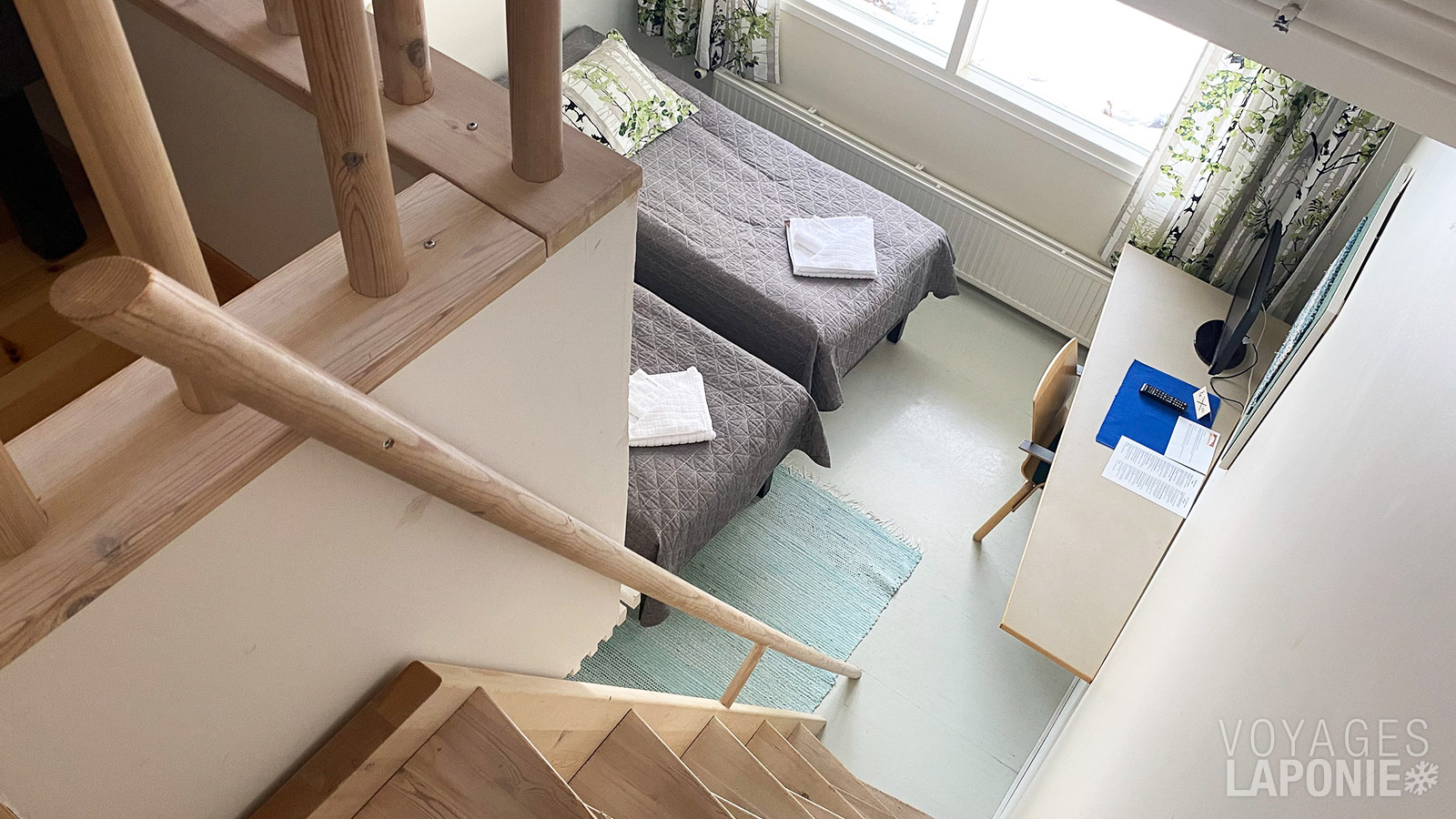 L’hôtel dispose également de chambres familiales avec mezzanine