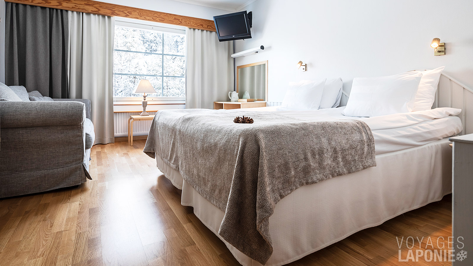 Une chambre familiale peut accueillir 2 adultes et 2 enfants