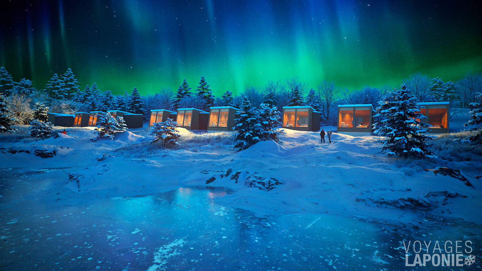 Grâce à leurs grandes baies vitrées, les spacieux chalets Arctic Sky Nest offrent des conditions idéales pour observer les aurores boréales